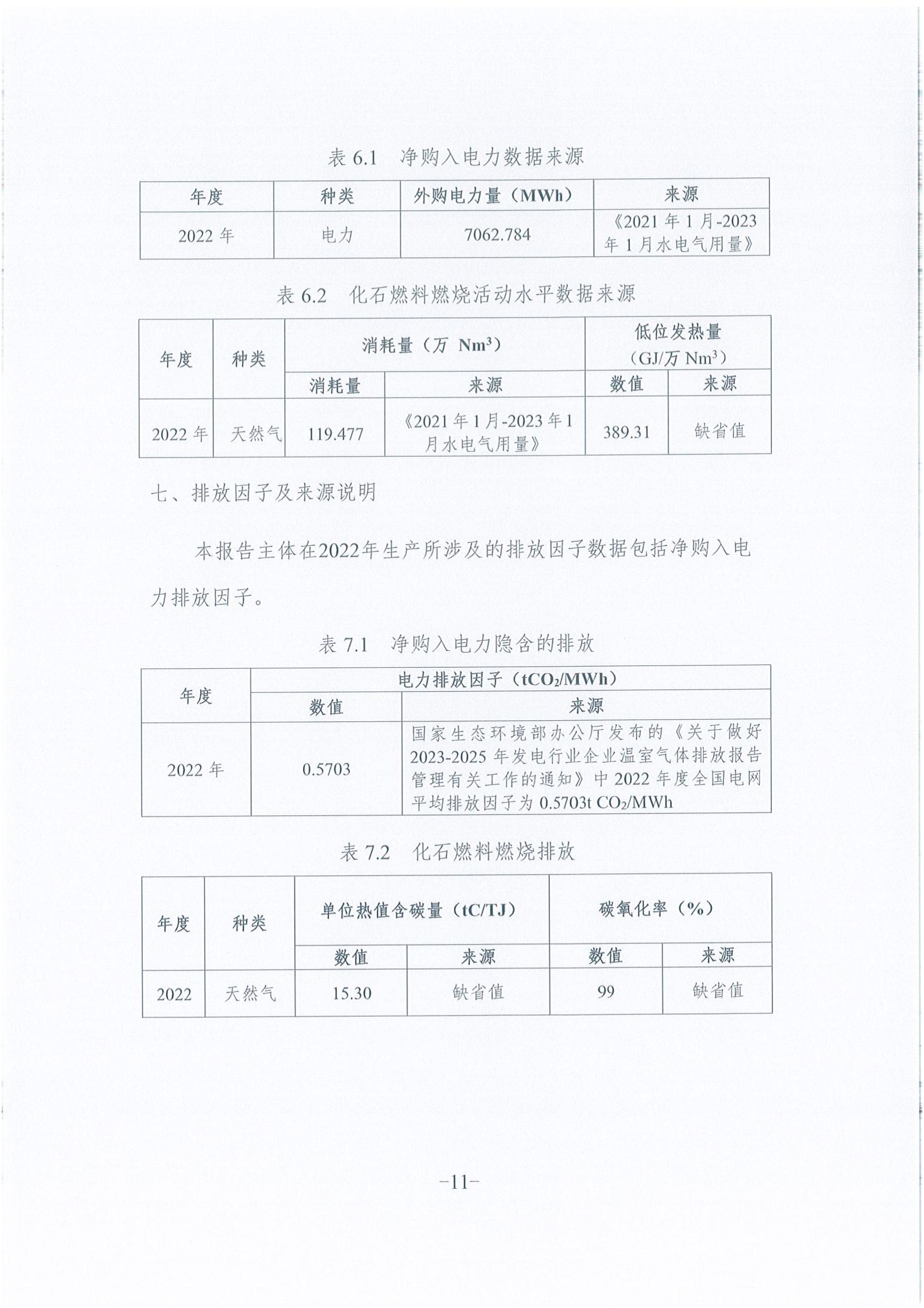 《企业温室气体排放汇报》公示