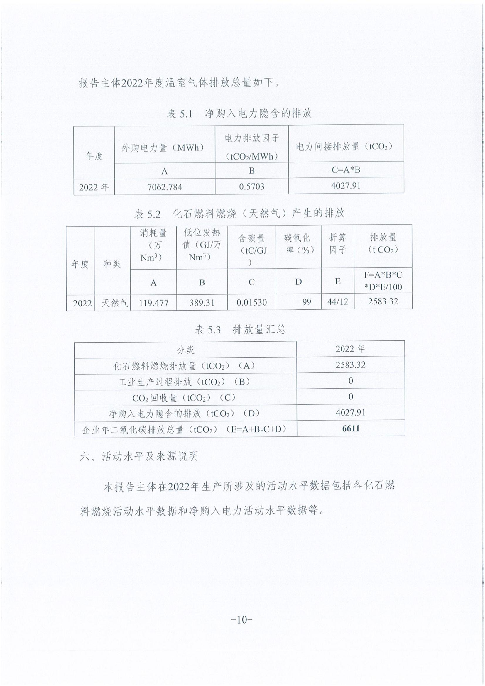 《企业温室气体排放汇报》公示